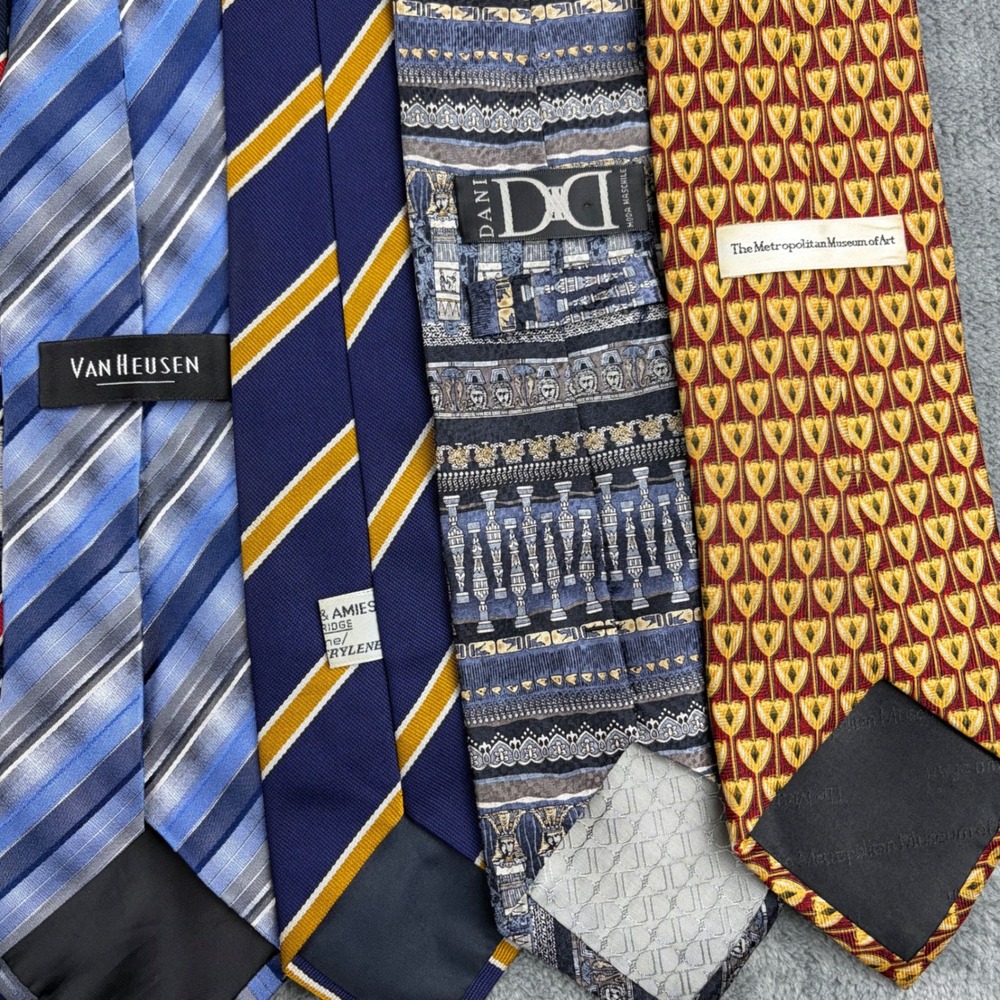 Mens Designer Vintage Necktie Lot 10pc Oscar de la Renta Van Heusen Wembley MMA View 6
